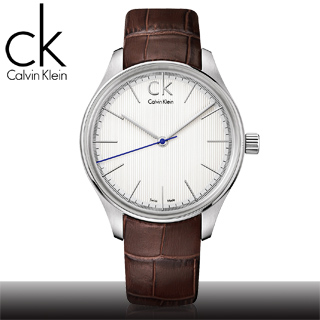 【瑞士 CK手錶 Calvin Klein】大錶徑皮革錶帶深棕男錶(K9811126)