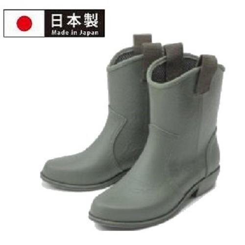 【Charming】日本製 時尚造型【個性馬靴式雨鞋】-軍綠色-800 