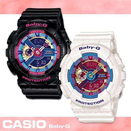 【CASIO 卡西歐 Baby-G 系列】繽紛樂高積木雙顯女錶(BA-112)