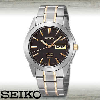 【SEIKO 精工】鈦金屬超輕時尚紳士腕錶(SGG735P1)