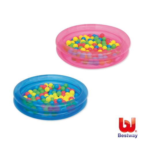 Bestway 36X8吋雙環充氣球池,水池附50顆彩球-藍,粉可挑色