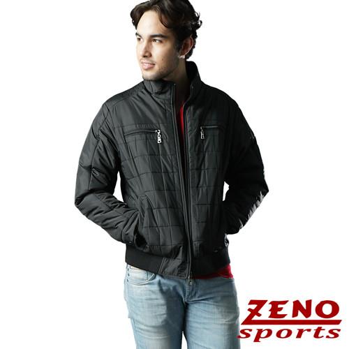 ZENO傑諾 韓風時尚保暖格紋外套‧黑色M~3L