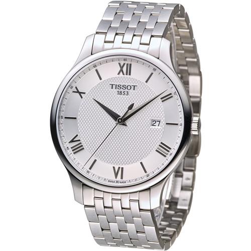 天梭 TISSOT Tradition系列懷舊古典時尚腕錶 T0636101103800 白