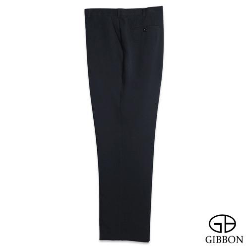 GIBBON 大尺碼超細纖維質感平口西裝褲‧黑色