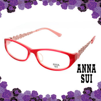 Anna Sui 安娜蘇 金屬簍空薔薇甜蜜花園造型眼鏡(粉色) AS524-1211