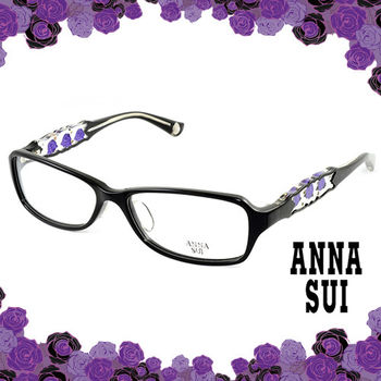 Anna Sui 安娜蘇 紫色秘密薔薇花園造型眼鏡(黑色) AS519-1001