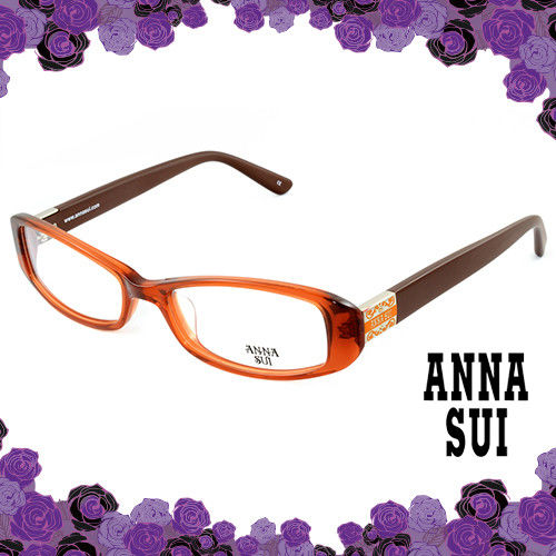 Anna Sui 安娜蘇 祕密花園限定款logo 霧面鏡腳造型眼鏡(茶色) AS507110