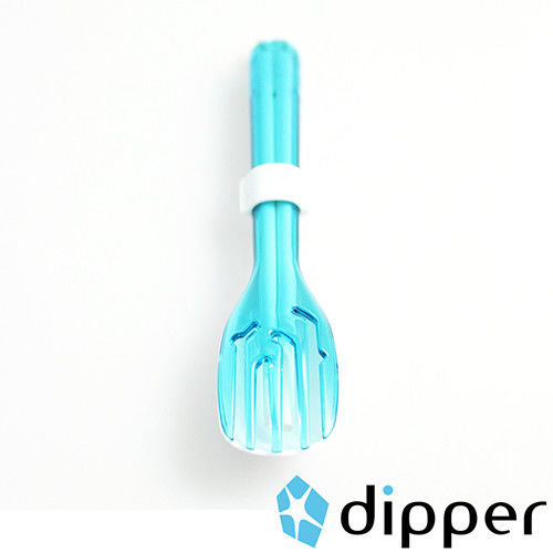 dipper 3合1SPS環保餐具組(海洋藍叉)