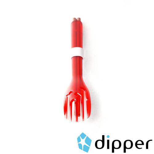 dipper 3合1紫檀木環保餐具組-莓果紅叉