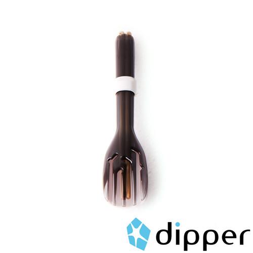 dipper 3合1檜木環保餐具組-潑墨黑叉