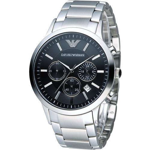 EMPORIO ARMANI Classic 時尚計時腕錶 AR2434 黑色