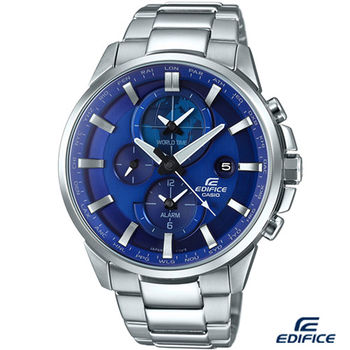 EDIFICE 新世界地圖鬧鈴錶 ETD-310D-2A 藍
