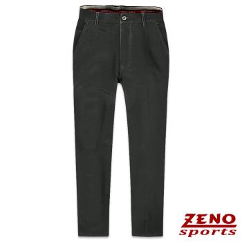 ZENO傑諾 保暖刷毛彈性直紋無摺長褲‧灰色30-42