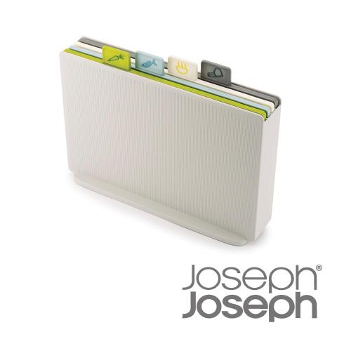 《Joseph Joseph英國創意餐廚》 檔案夾止滑砧板組-雙面附凹槽(自然色)