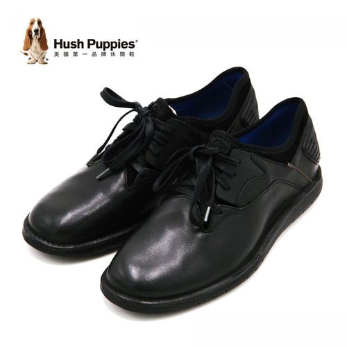 Hush Puppies ADEPT BOLT系列 真皮綁帶休閒鞋 男鞋-黑(另有棕)