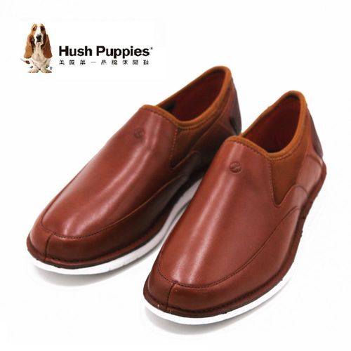 Hush Puppies 復古簡約直套式懶人鞋 休閒鞋 男款-棕(另有黑)