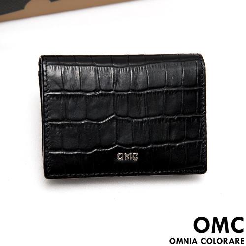OMC - 韓系品味真皮鱷魚紋3卡1照名片夾