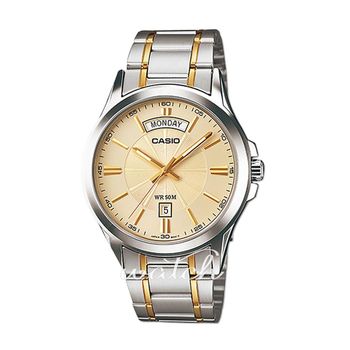 【CASIO 卡西歐】型男首選 礦物玻璃 日期星期顯示 指標男錶(MTP-1381G)