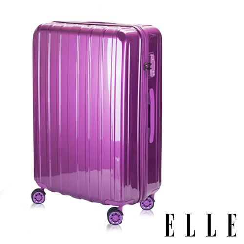 ELLE 晶鑽饗宴系列20吋PC寶石鏡面防爆拉鍊行李箱/旅行箱 (水晶紫)