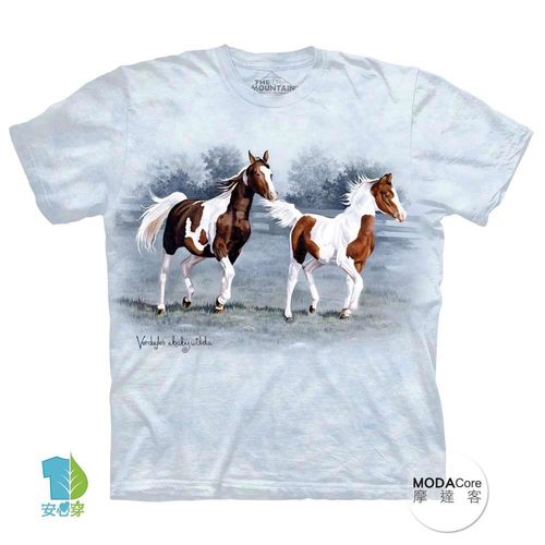 【摩達客】(預購)美國進口The Mountain 馬兒跑跑  純棉環保短袖T恤