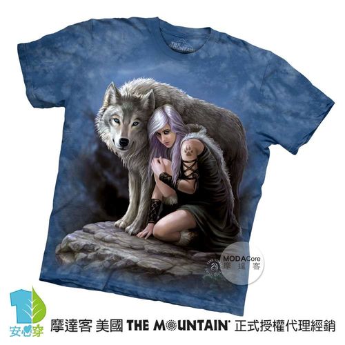 【摩達客】(預購)美國進口The Mountain 狼守護者 純棉環保短袖T恤