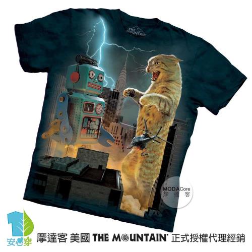 【摩達客】-美國進口The Mountain 貓大戰機器人 純棉環保短袖T恤