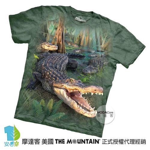 【摩達客】(預購)美國進口The Mountain 大鱷魚 純棉環保短袖T恤