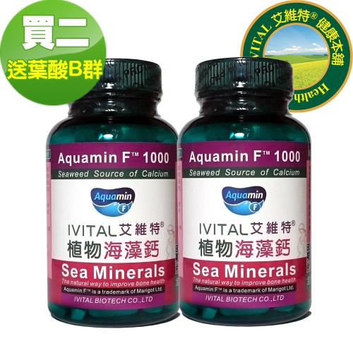 IVITAL艾維特®｜植物海藻鈣1000微甜可嚼錠(100錠)「2瓶送葉酸+B群組」|鈣