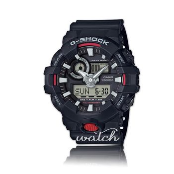 【CASIO卡西歐G-SHOCK 系列】型男首選 絕對強悍 礦物玻璃鏡面 防水 LED燈 雙顯男錶(GA-700)