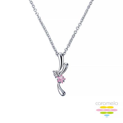 彩糖鑽工坊 14K 鑽石&五角星粉紅寶石 星願項鍊 (天然鑽石)