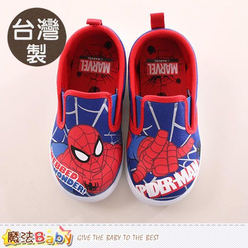 魔法Baby 男童鞋 台灣製蜘蛛人正版帆布鞋~sa79306