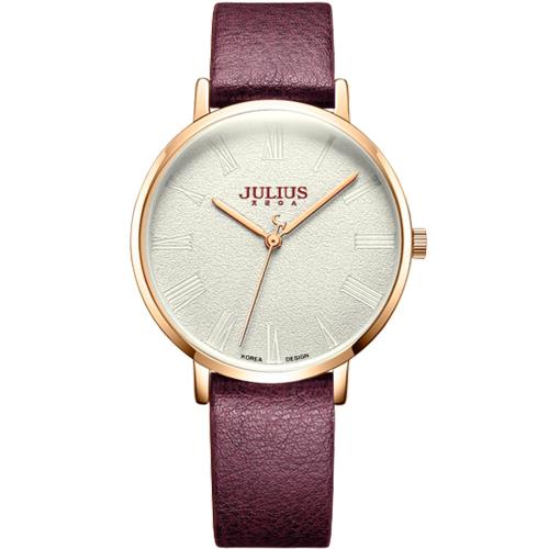 JULIUS聚利時 再一次初戀復刻真皮腕錶-(六色/36mm)