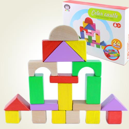 【瑪琍歐玩具】彩色城堡24片積木組