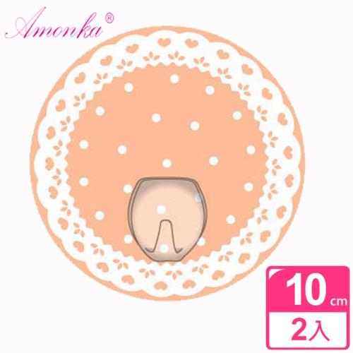 AMONKA 3R神奇無痕掛勾(圓單勾)(蕾絲點點-奶油)2入