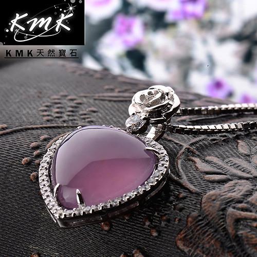 KMK天然寶石【玫瑰情人】印尼爪哇島天然紫玉髓-項鍊
