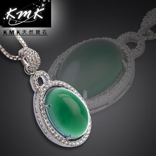 KMK天然寶石【低調奢華】南非辛巴威天然綠玉髓-項鍊
