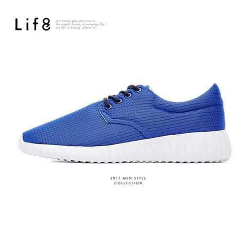 Life8-MIT。超透氣網布。都會潮流。太空運動鞋-藍色-09549