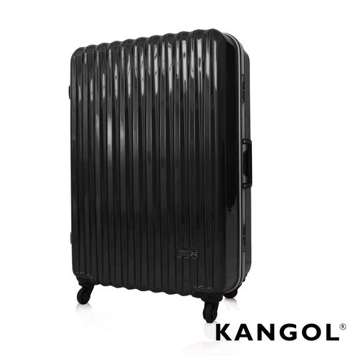 KANGOL  光雕冰錐系列-輕量PC鏡面28吋鋁框旅行箱  -星耀黑