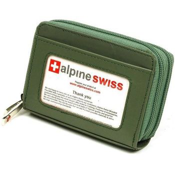 Alpine Swiss 2017瑞士十迷你信用卡植物綠色拉鍊管理夾包(預購)