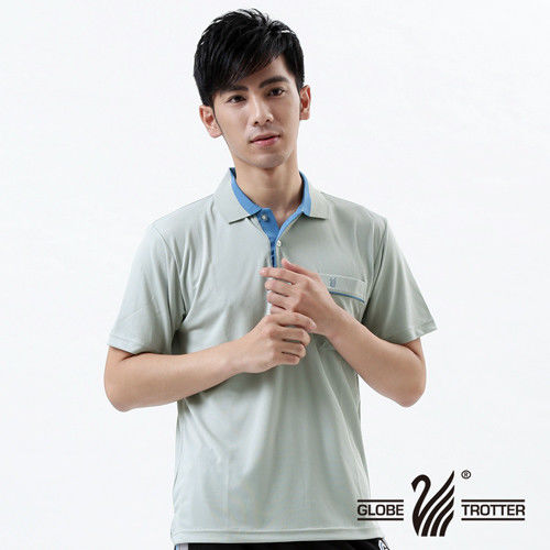【遊遍天下】台灣製男款抗UV吸濕排汗機能POLO衫S135(淺灰)