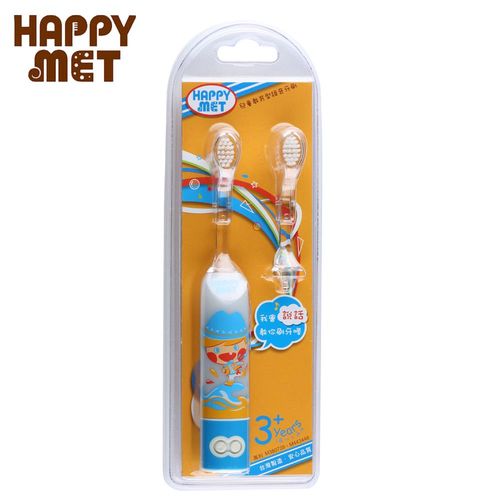 【BabyTiger虎兒寶】HAPPY MET 兒童教育型語音電動牙刷 (附替換刷頭X1) - 藍精靈款