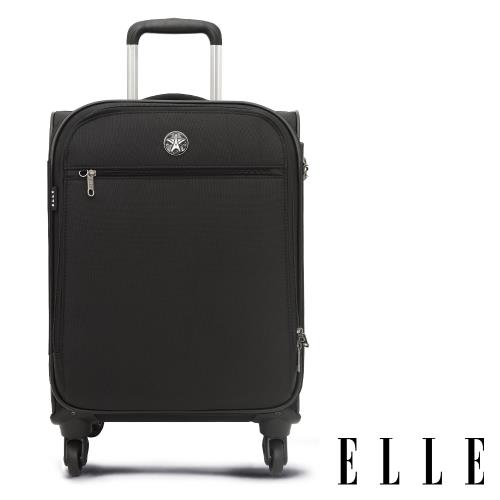 ELLE  商務箱20吋 平價時尚簡約優雅風格輕量化質感高單寧耐磨布  -黑色 EL52071