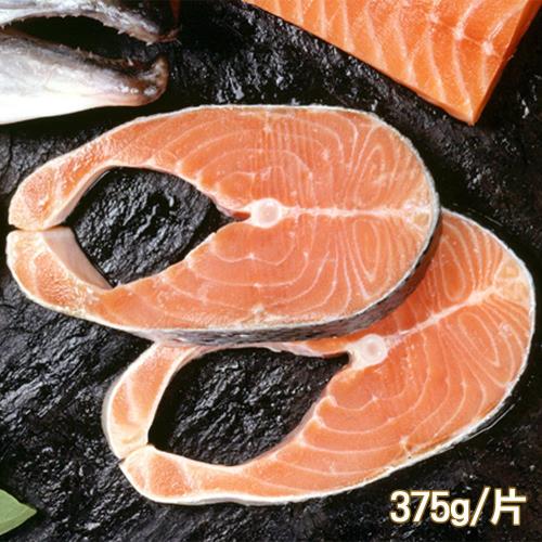 任-新鮮市集 嚴選鮮切-大號鮭魚切片(375g/片)