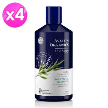 AVALON ORGANICS湛藍B群健髮精油洗髮精414ml/14oz x4瓶