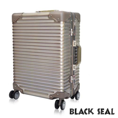 BLACK SEAL  專利霧面横條紋系列 29吋防刮耐撞鋁框旅行箱/行李箱  -沙灘金