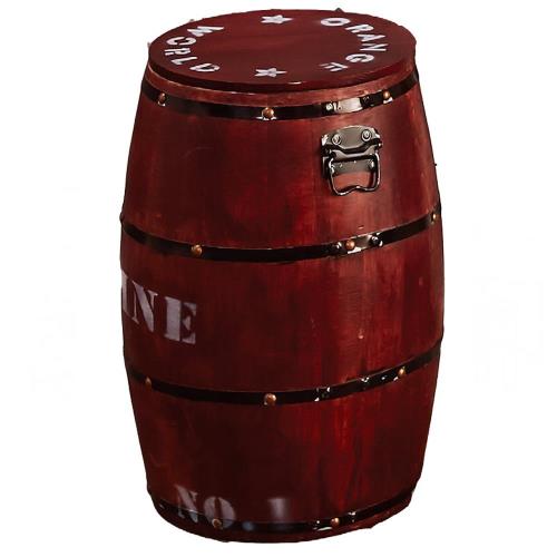 H&D 木桶收納椅凳-紅色
