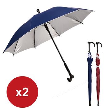 超值2入 手杖長柄 戶外登山防滑拐杖傘晴雨傘-兩色任選-網