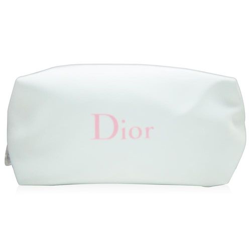 Dior迪奧 白色長型化妝包(橫長16cm.直高8cm.邊寬6cm)