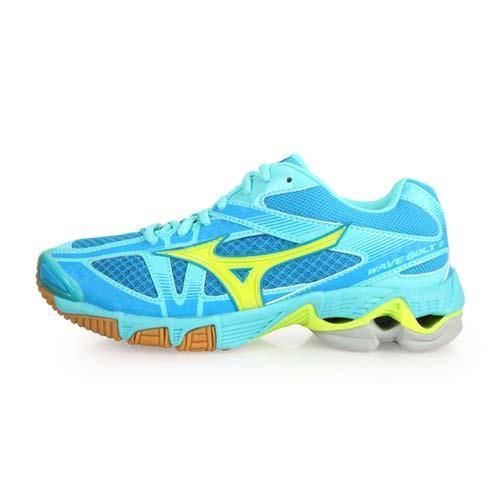 MIZUNO WAVE BOLT 6 女排球鞋-  美津濃 淺藍螢光黃