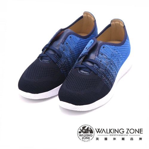 WALKING ZONE內增高飛線編織運動鞋休閒男鞋-藍(另有黑)